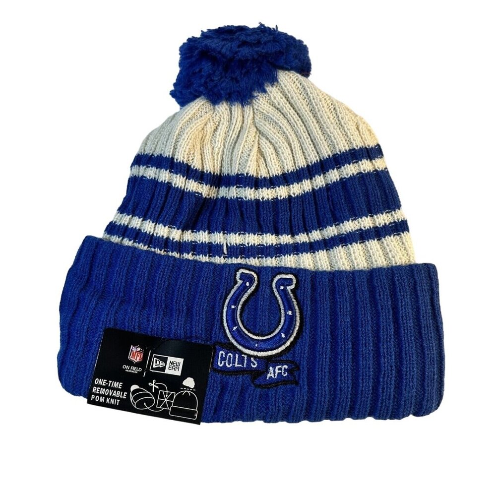 Indianapolis Colts New Era Winter Knit Hat Beanie Fleece Lined One Size NWT